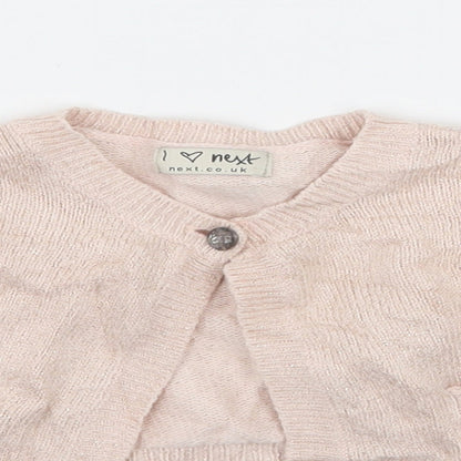 NEXT Girls Pink  Knit Cape Jumper Size 12-18 Months