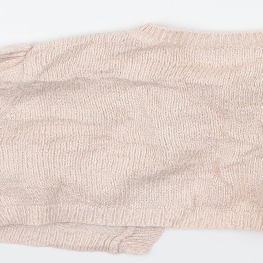 NEXT Girls Pink  Knit Cape Jumper Size 12-18 Months