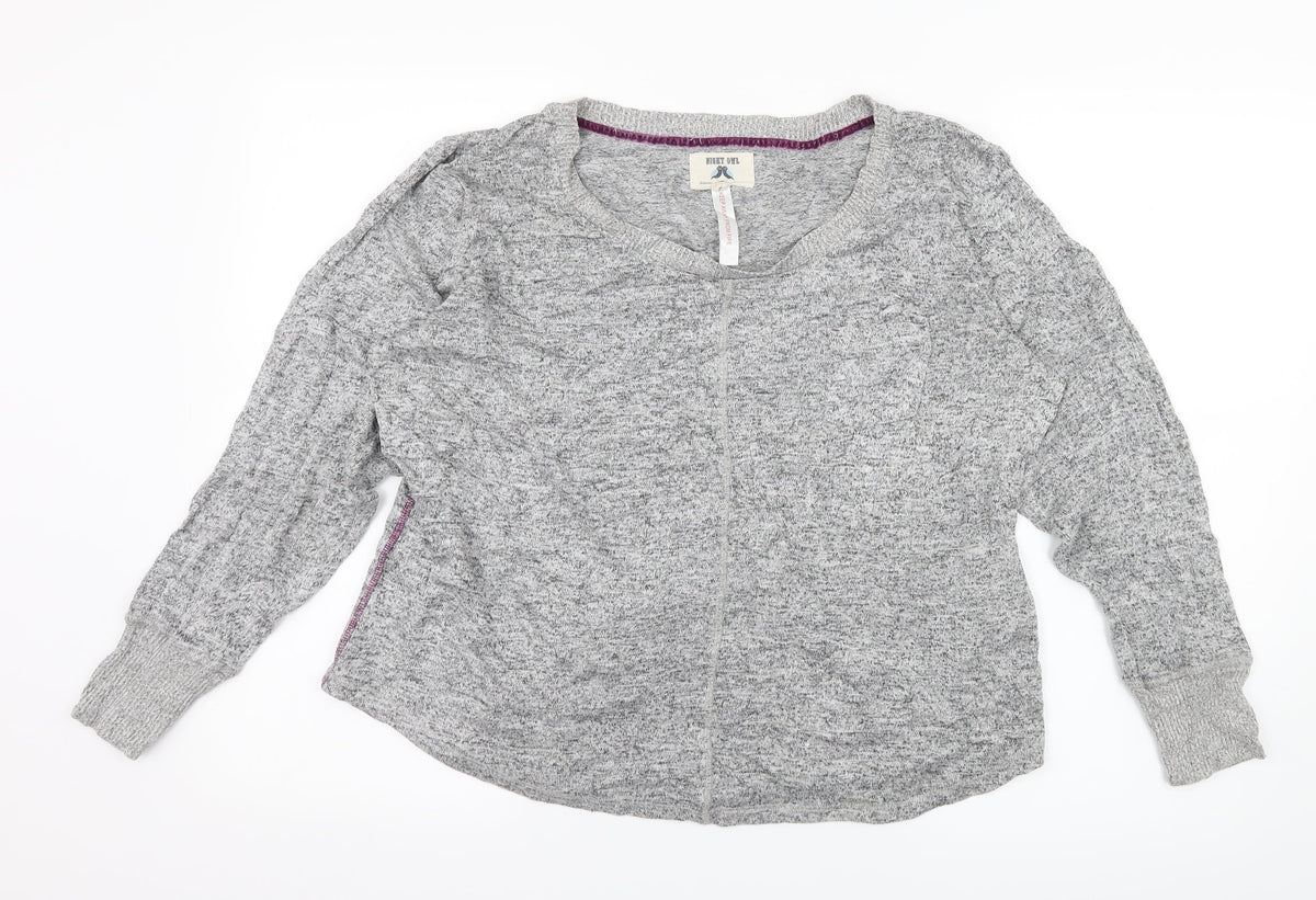 Night Owl Womens Grey  Knit Pullover Jumper Size L