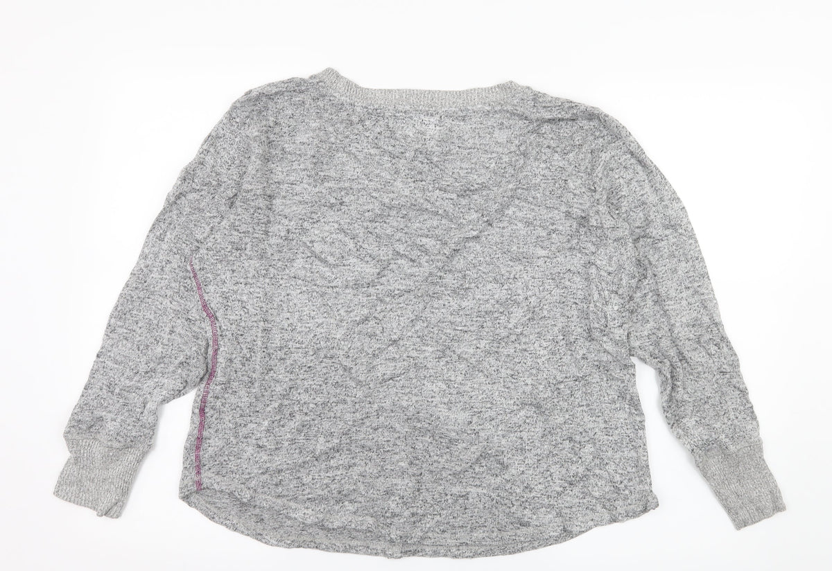 Night Owl Womens Grey  Knit Pullover Jumper Size L