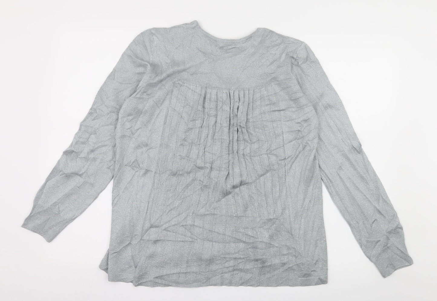 Mona Womens Grey  Knit Pullover Jumper Size 16