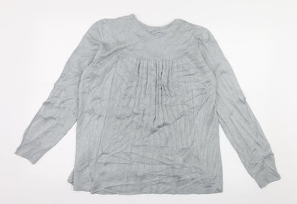 Mona Womens Grey  Knit Pullover Jumper Size 16