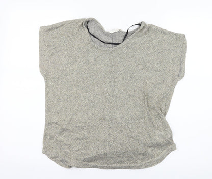 Womens UK Size L Preworn Gold Basic T-Shirt