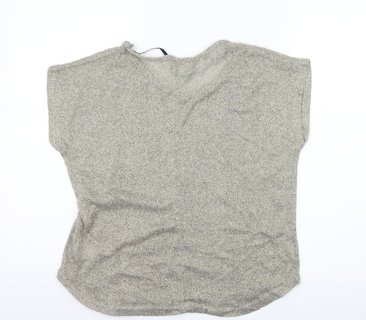 Womens UK Size L Preworn Gold Basic T-Shirt