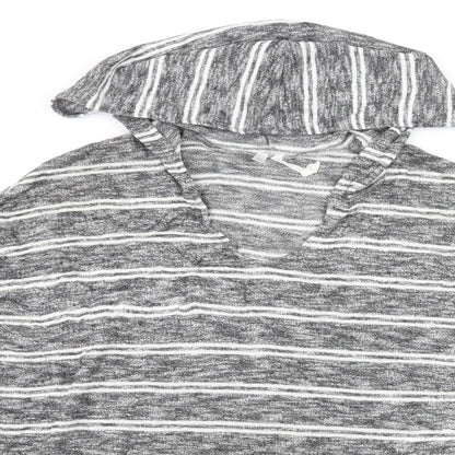 Out From Under Womens Grey Striped Jersey Pullover Hoodie Size S