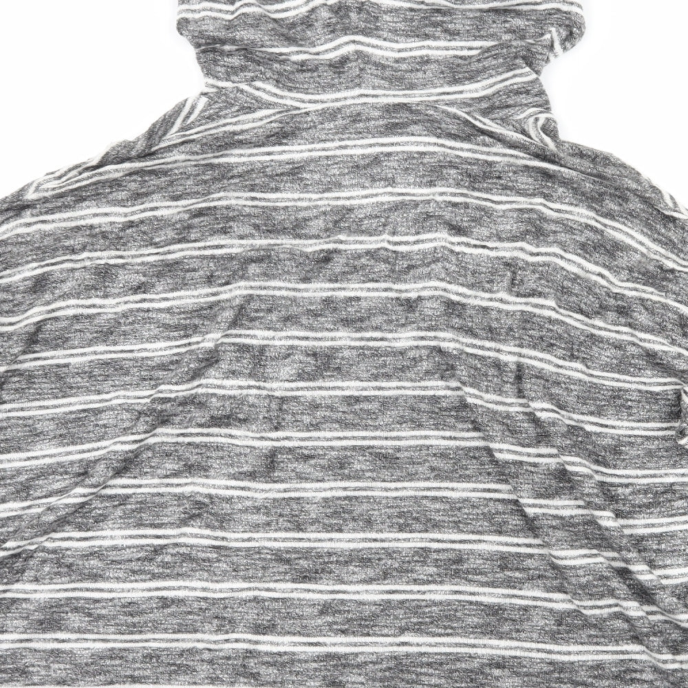 Out From Under Womens Grey Striped Jersey Pullover Hoodie Size S