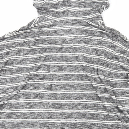 Out From Under Womens Grey Striped Jersey Pullover Hoodie Size S