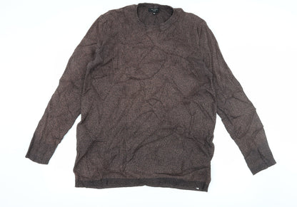 New Look Mens Brown  Knit Pullover Jumper Size 2XL