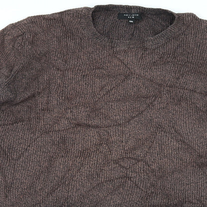 New Look Mens Brown  Knit Pullover Jumper Size 2XL