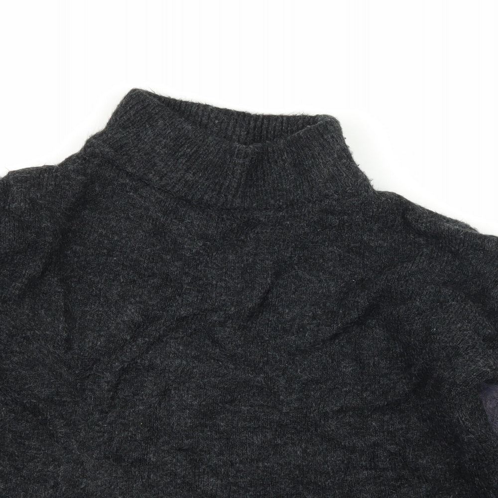 Marks & Spencer Womens Grey Geometric Knit Pullover Jumper Size S