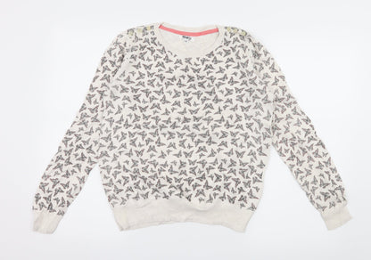 PEP & CO Womens Ivory Geometric Knit Pullover Jumper Size 12  - Butterflies