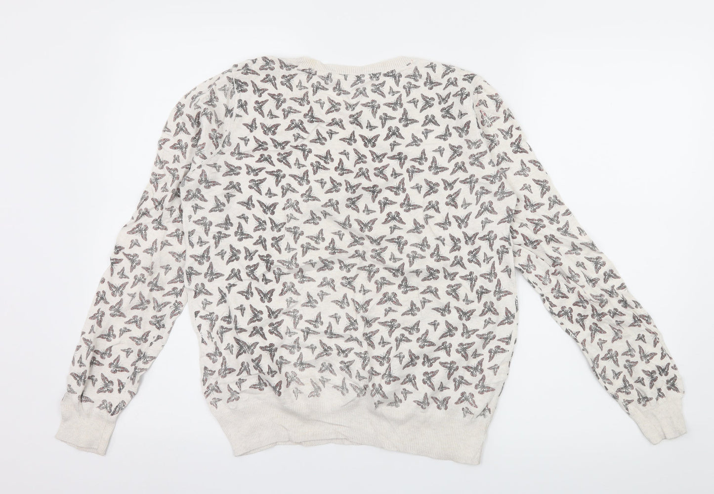 PEP & CO Womens Ivory Geometric Knit Pullover Jumper Size 12  - Butterflies