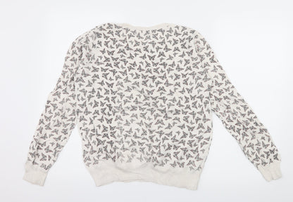 PEP & CO Womens Ivory Geometric Knit Pullover Jumper Size 12  - Butterflies