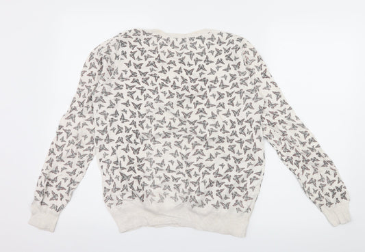 PEP & CO Womens Ivory Geometric Knit Pullover Jumper Size 12  - Butterflies
