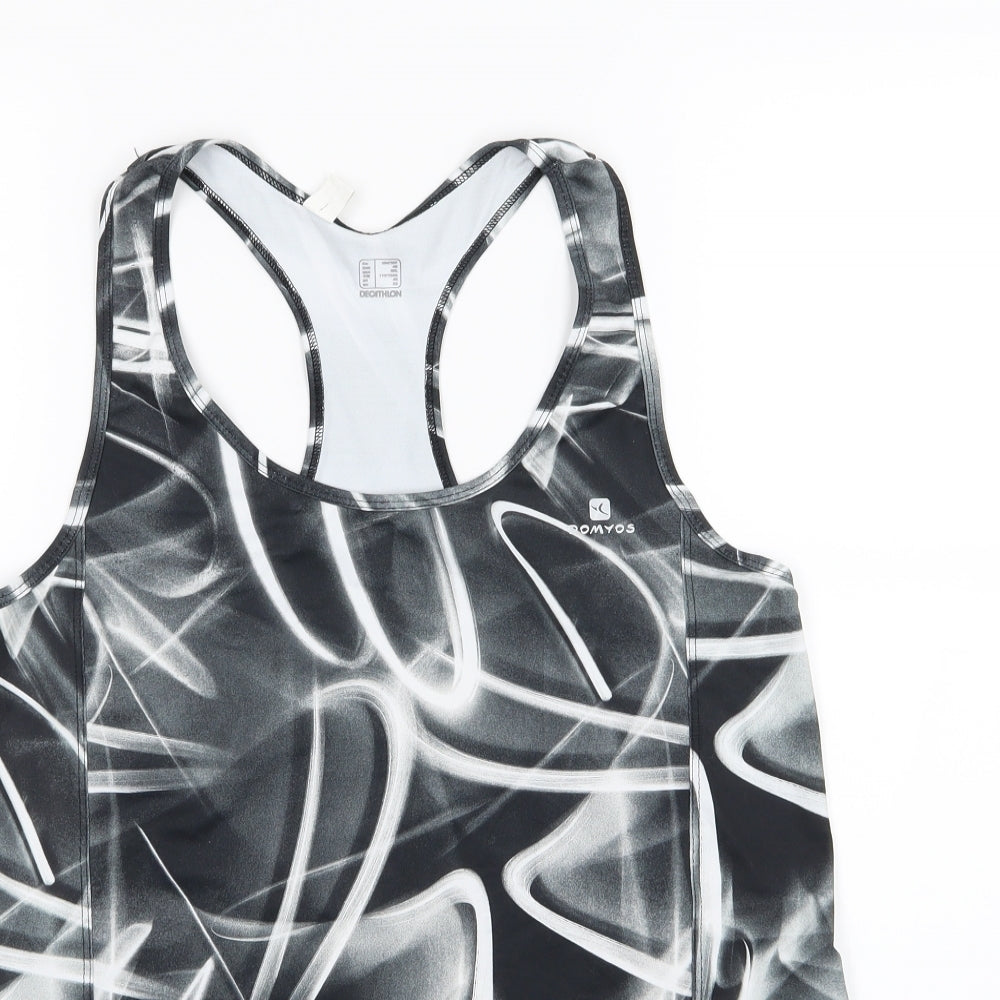 DOMYOS Womens Grey Geometric  Basic Tank Size M