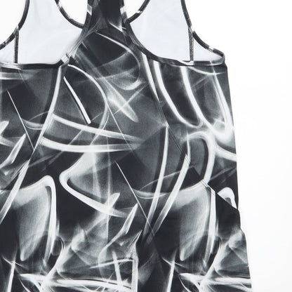 DOMYOS Womens Grey Geometric  Basic Tank Size M