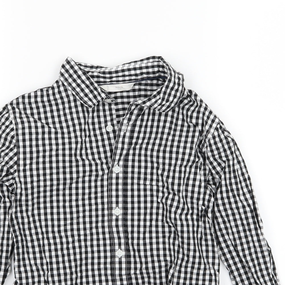Mango Boys Gold Check Woven Basic Button-Up Size 10 Years