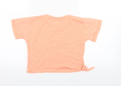 Candy Couture Girls Orange  Jersey Cropped T-Shirt Size 11 Years  - Beach