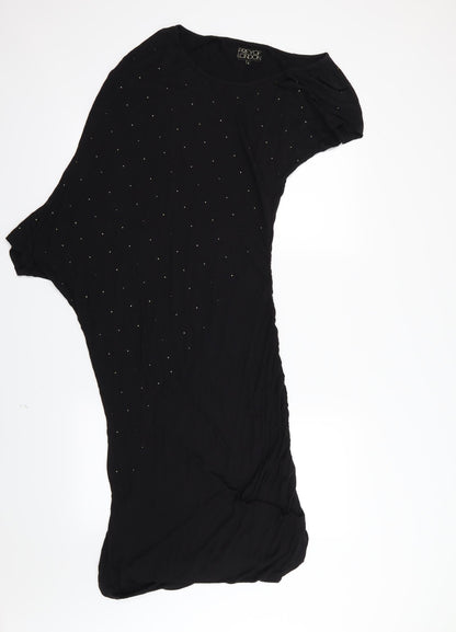 Prey of London Womens Black  Jersey T-Shirt Dress  Size S  - Aysemmetrical sleeves