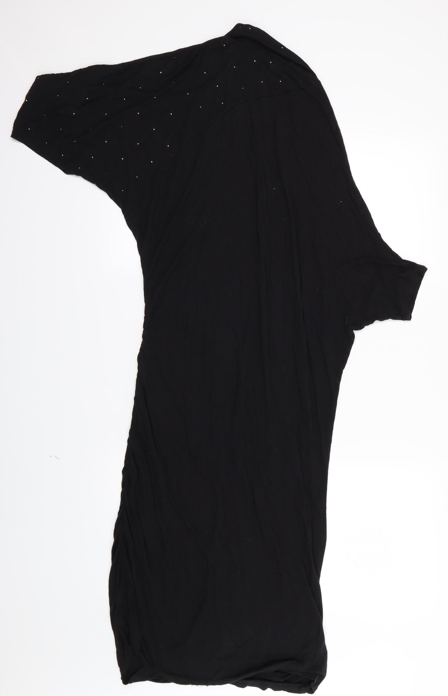 Prey of London Womens Black  Jersey T-Shirt Dress  Size S  - Aysemmetrical sleeves
