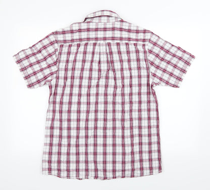 George Mens Red Striped Woven  Button-Up Size M