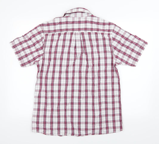 George Mens Red Striped Woven  Button-Up Size M