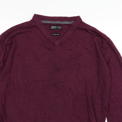 Sandstone & Co Men Mens Purple  Knit Pullover Jumper Size M