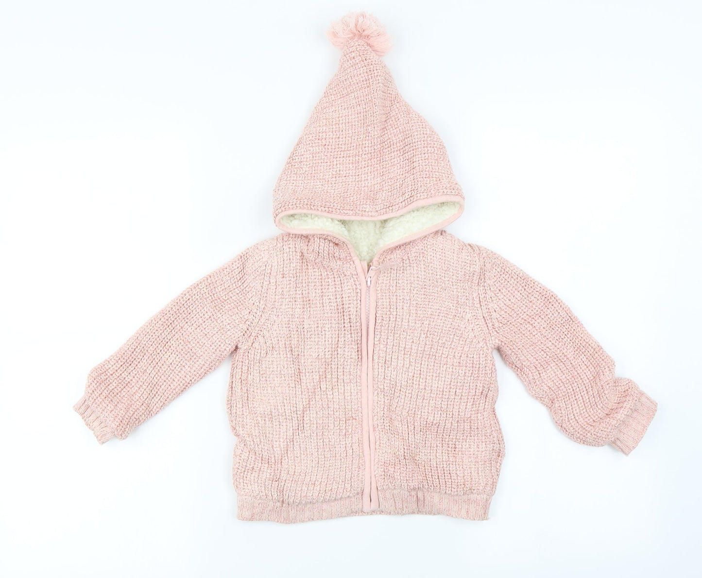 Marks and Spencer  Girls Pink   Full Zip Jumper Size 2 Years
