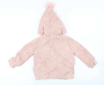 Marks and Spencer  Girls Pink   Full Zip Jumper Size 2 Years