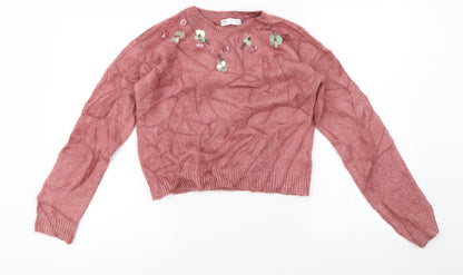Marks and Spencer  Girls Pink   Pullover Jumper Size 11-12 Years