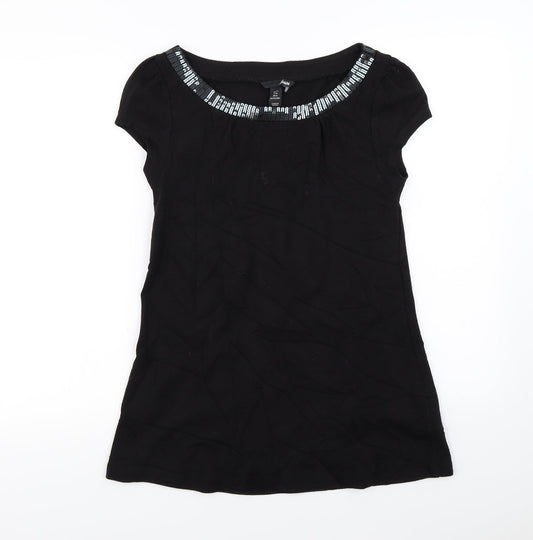 Womens UK Size M H&M Black Basic T-Shirt