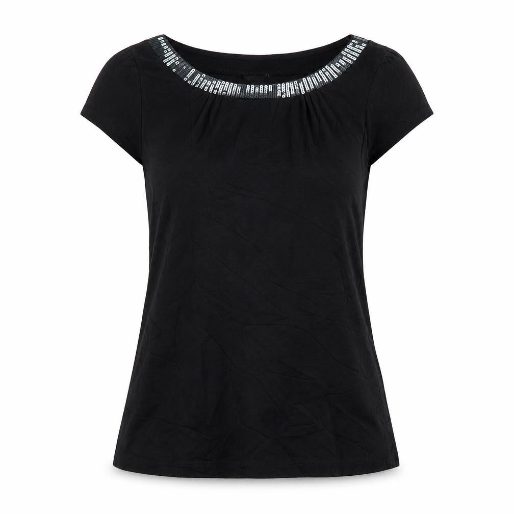 Womens UK Size M H&M Black Basic T-Shirt