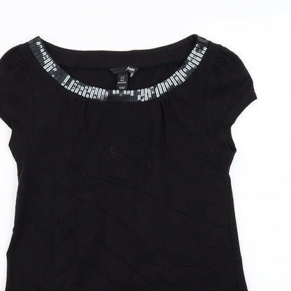 Womens UK Size M H&M Black Basic T-Shirt
