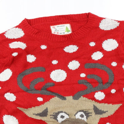 Select  Womens Red   Pullover Jumper Size 8  - Christmas jumper