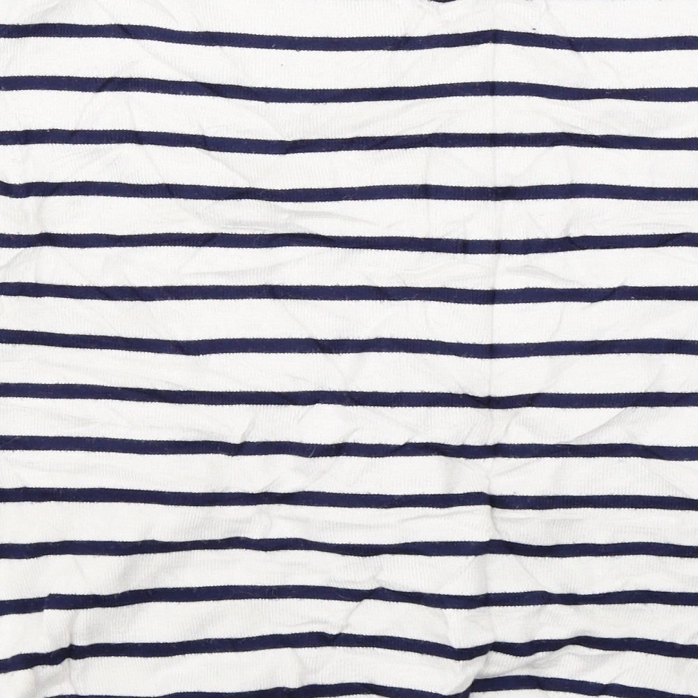 Mudflower  Womens White Striped  Pullover Jumper Size S