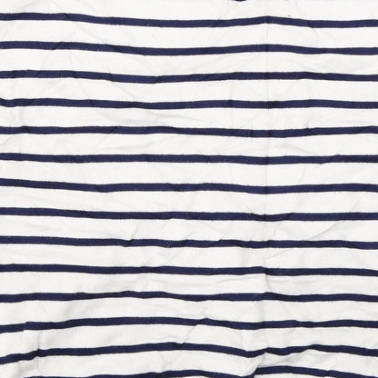 Mudflower  Womens White Striped  Pullover Jumper Size S
