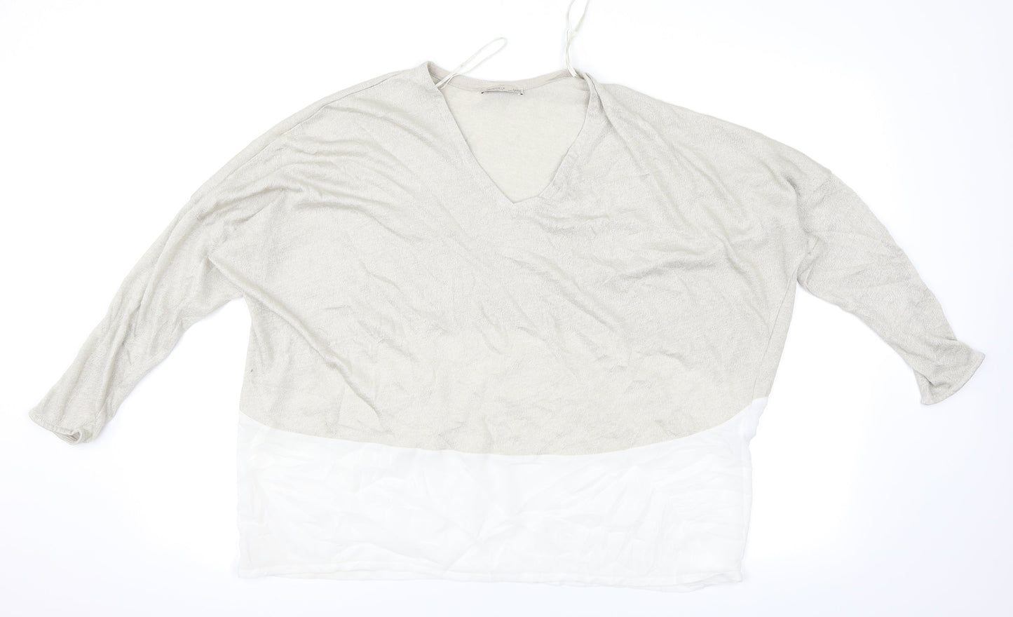 Womens UK Size L Zara Grey Basic Blouse