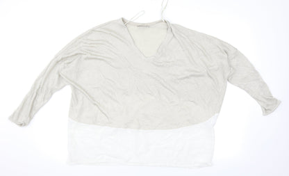 Womens UK Size L Zara Grey Basic Blouse