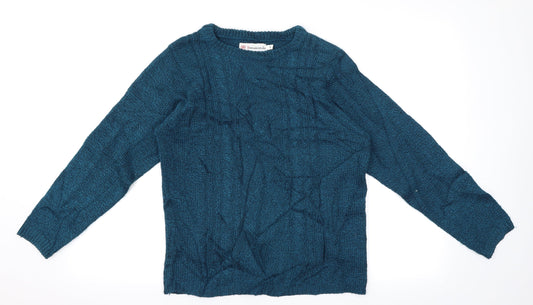 Beaumonde Womens Green Argyle/Diamond  Pullover Jumper Size S