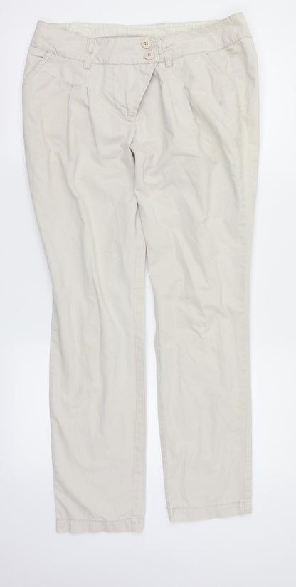 Dorothy Perkins Womens Beige  Denim Straight Jeans Size 12 L28 in