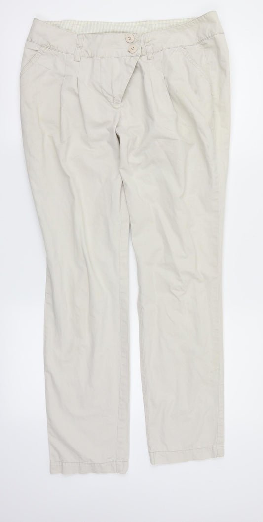 Dorothy Perkins Womens Beige  Denim Straight Jeans Size 12 L28 in