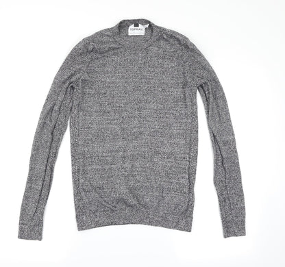 Topman Mens Grey Herringbone  Pullover Jumper Size XS