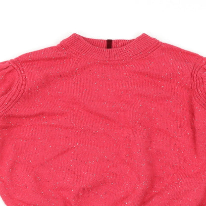 Marks & Spencer Womens Pink Herringbone  Pullover Jumper Size 10