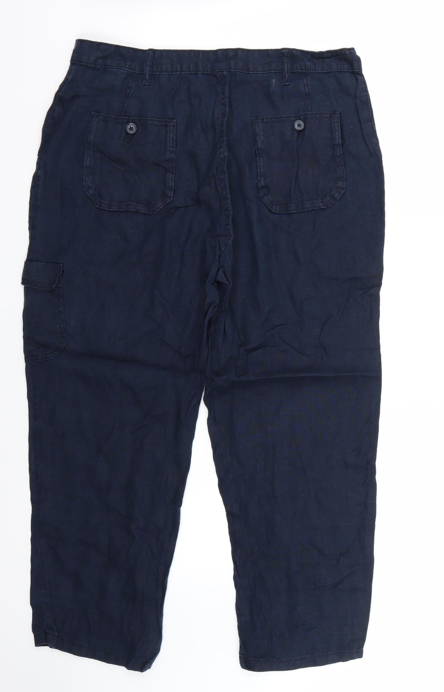 Womens UK Size 14 Marks and Spencer Regular Fit  Blue Trousers
