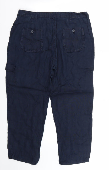 Womens UK Size 14 Marks and Spencer Regular Fit  Blue Trousers