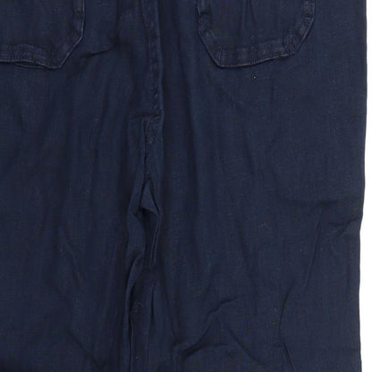 Womens UK Size 14 Marks and Spencer Regular Fit  Blue Trousers