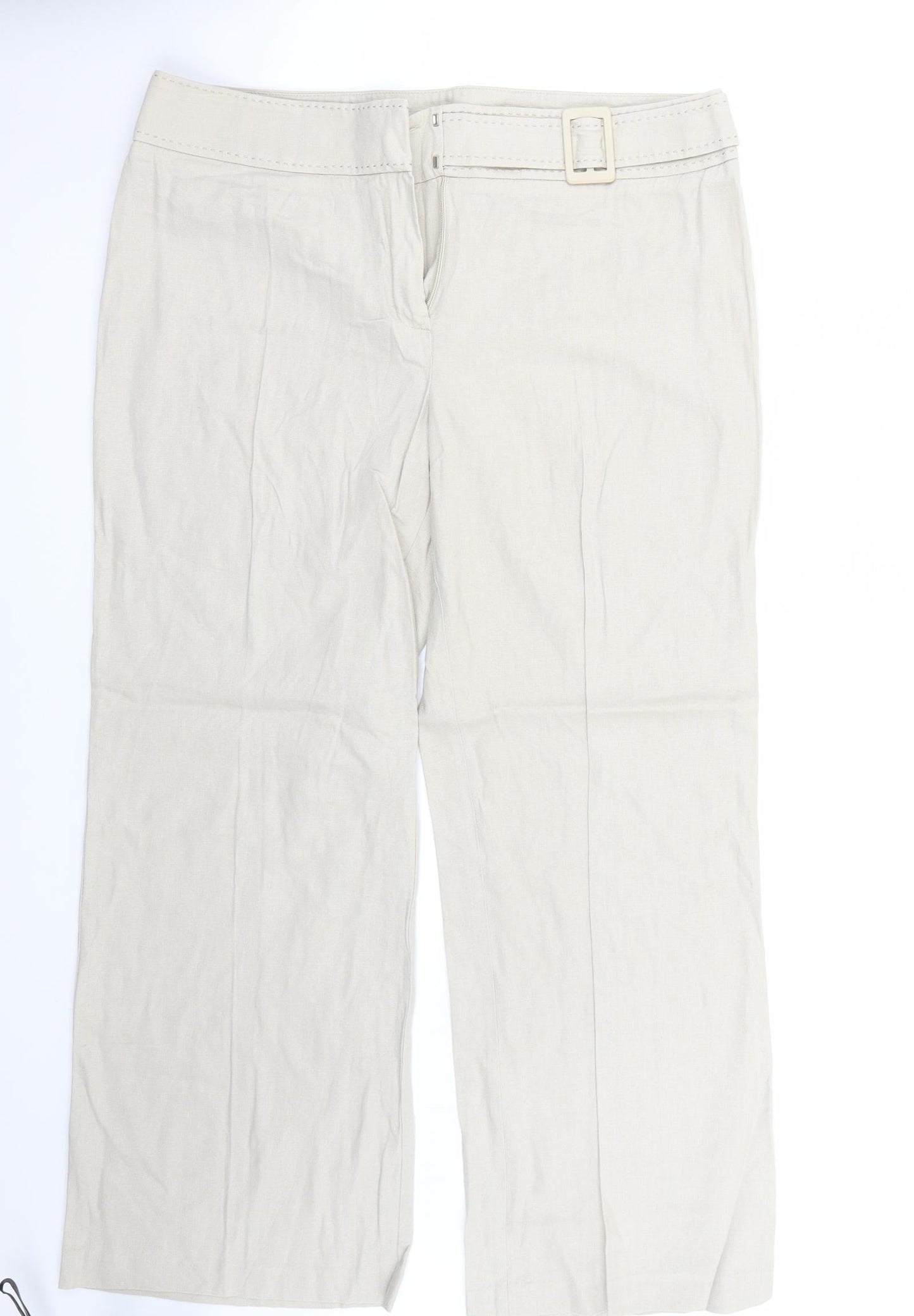Womens UK Size 14 Marks and Spencer Regular Fit  Beige Trousers