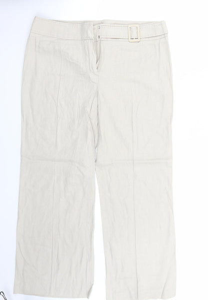 Womens UK Size 14 Marks and Spencer Regular Fit  Beige Trousers