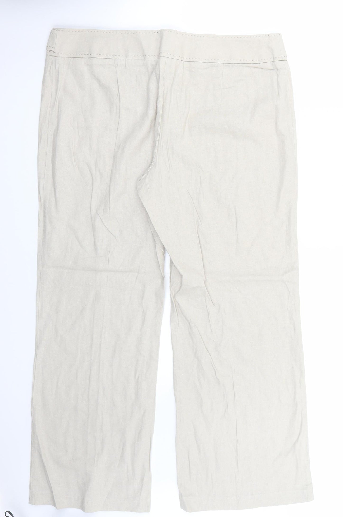 Womens UK Size 14 Marks and Spencer Regular Fit  Beige Trousers