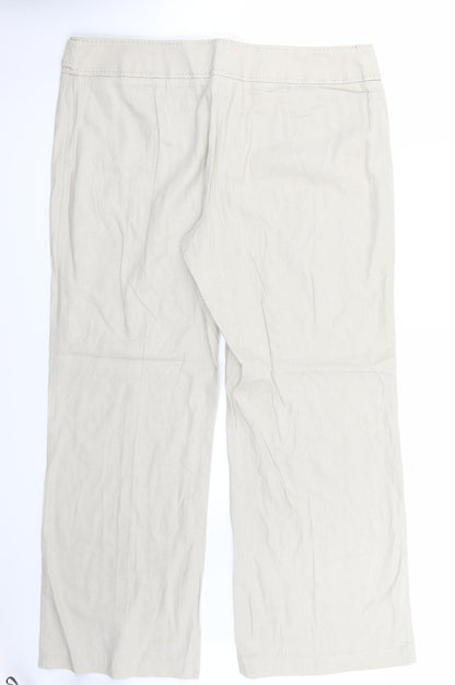 Womens UK Size 14 Marks and Spencer Regular Fit  Beige Trousers